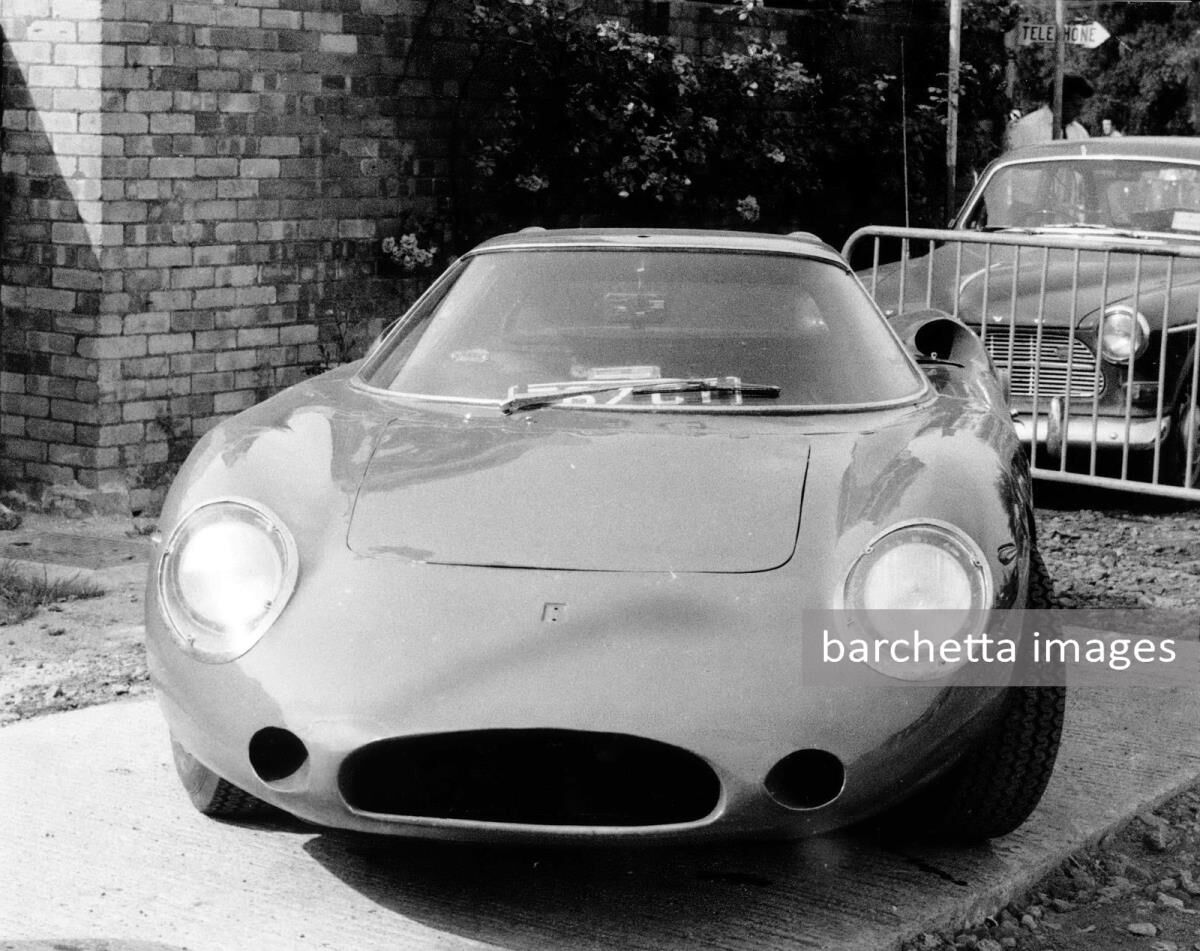 Ferrari 250 LM, Drogo long nose, RHD s/n 6053 with the wholes from the Le Mans lights are visible on the door and roof